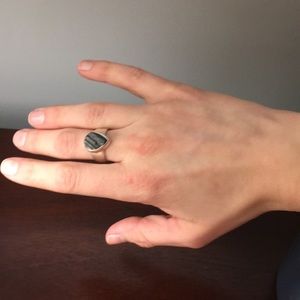 Black Tourmaline Sterling Silver Ring